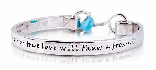 14kt White Gold Plated Frozen Heart Bangle from Disney Couture