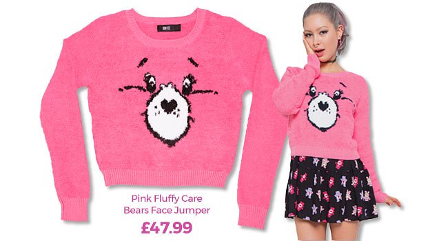 Fluffy Care Bears Face Jumper Fluffy Care Bears Face Jumper