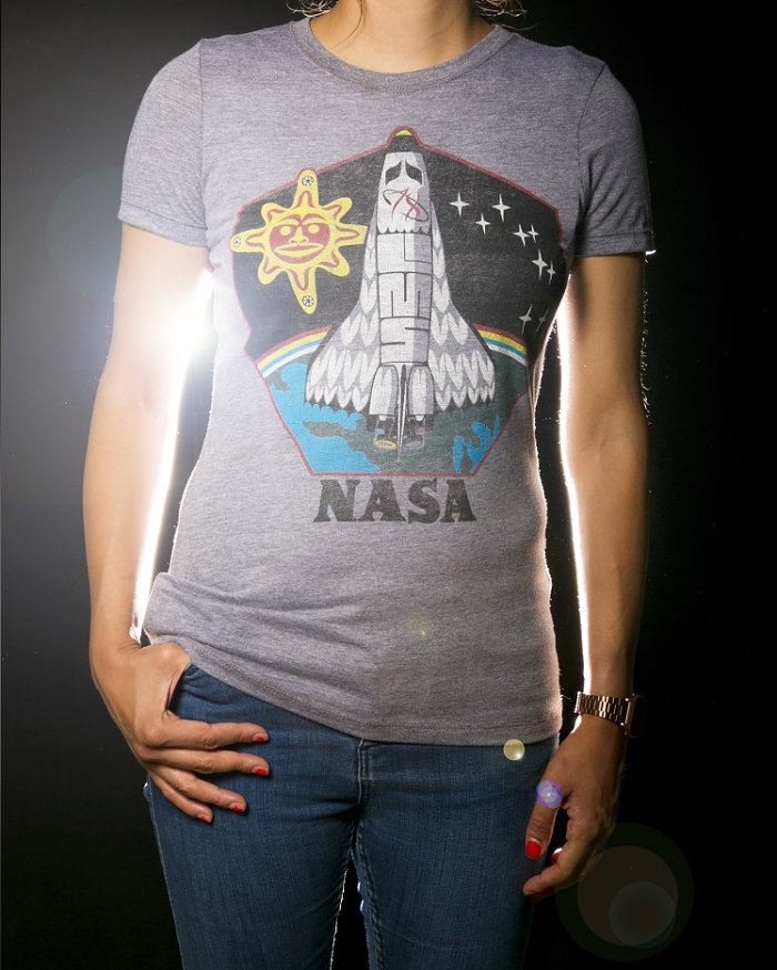 Ladies Grey Marl Native American NASA T-Shirt from Palmercash
