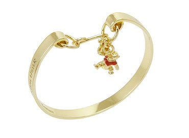 Gold Plated Winnie The Pooh Charm Bangle