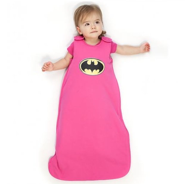 Kids Pink Batman Logo Baby Sleeping Bag