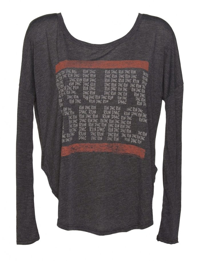 Ladies_Black_Long_Sleeve_Oversized_Run_DMC_Logo_T_Shirt_from_Junk_Food_hi_res