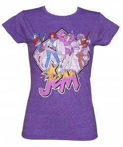 Ladies Heather Purple Retro Jem And The Holograms T-Shirt Jem and the Holograms