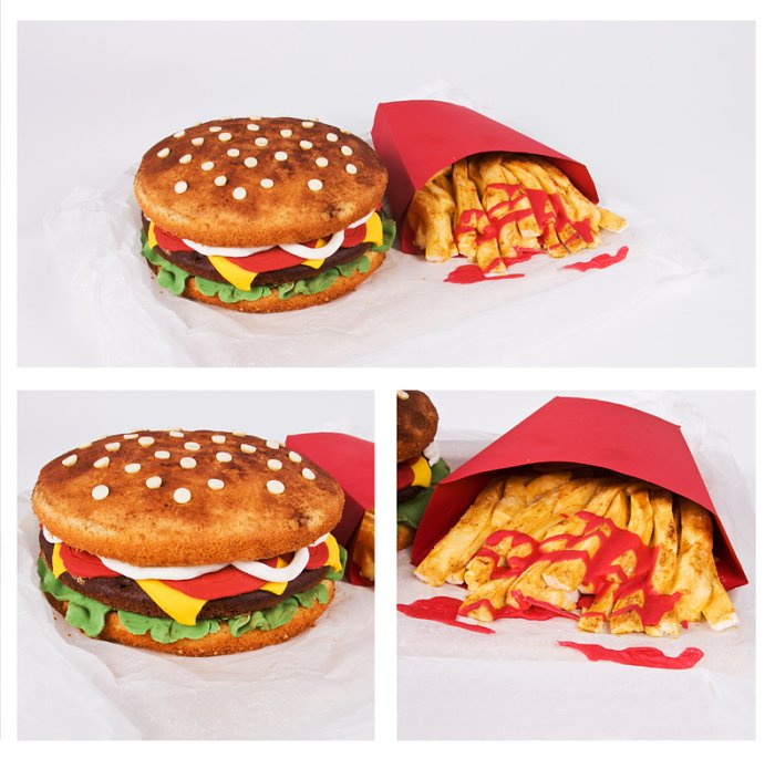 Lucy_burger_fries_group_low Burger fries cake american fast food cake