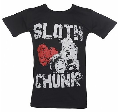 Men's Black Sloth Loves Chunk Goonies T-Shirt