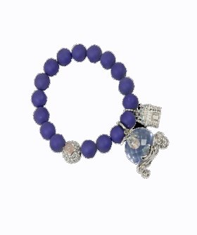 Silver Plated And Crystal Cinderella Carriage Pendant Bracelet