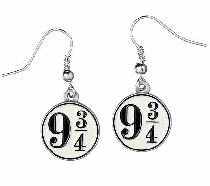 Silver Plated Harry Potter Platform 9 34 Drop Earrings