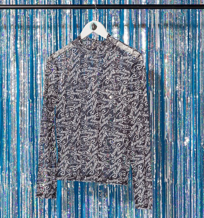 TruffleShuffle Disney 100 Logo All Over Print Mesh Top