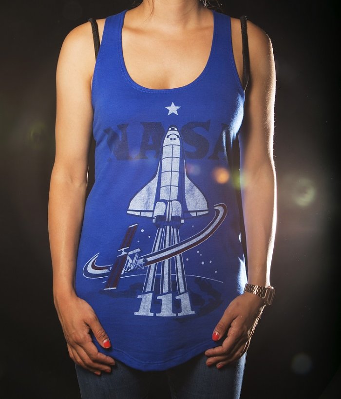 Ladies Blue NASA Endeavour Patch Racerback Vest from Palmercash