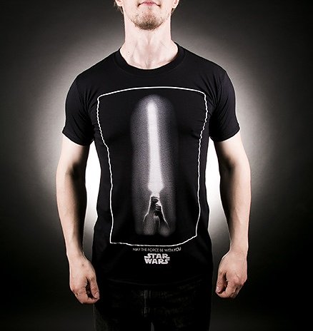 Men's Black May The Force Be With you Lightsaber Star Wars T-Shirt