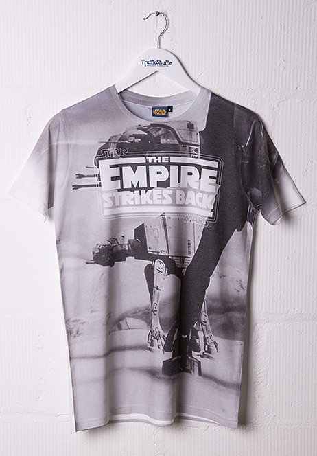 Men's Black And White Sublimation Star Wars Empire Strikes Back T-Shirt