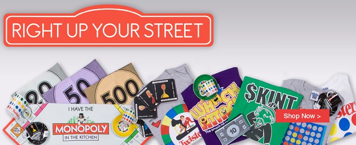 T-Shirts, gifts and home wares celebrating classic childhood games  Cluedo, Twister, Connect 4, Whack Attack, Monopoly T-Shirts, Games, Homewares