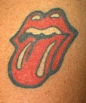 Rolling Stones Mens Flaming Tattoo Tongue TShirt Black 2XL 31270022   Walmartcom